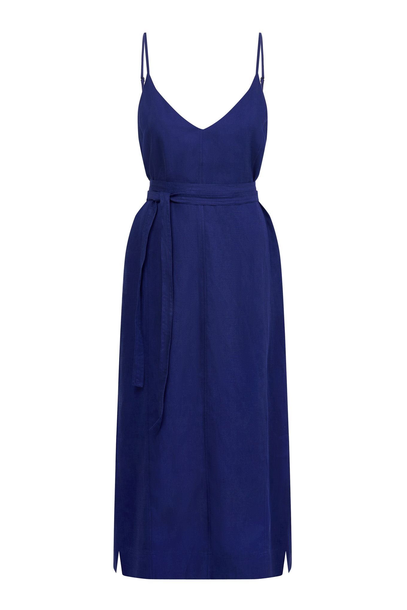IMAN Slip Dress - Tencel Linen True Navy