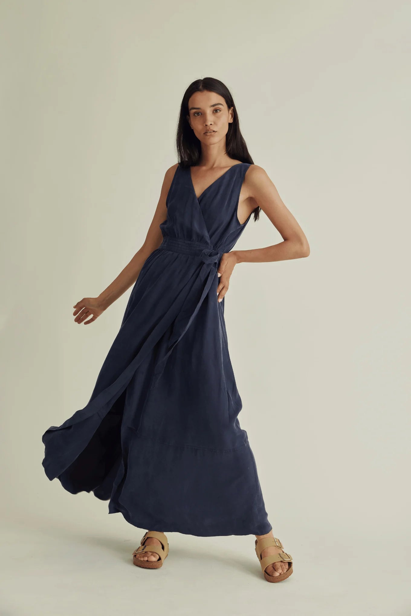 MIKA Dress - Cupro Lenzing Viscose Dark Navy