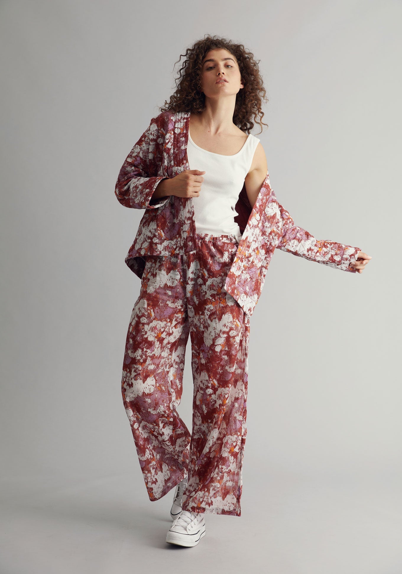 NARI Palazzo Organic Cotton Trouser - Poppy Red