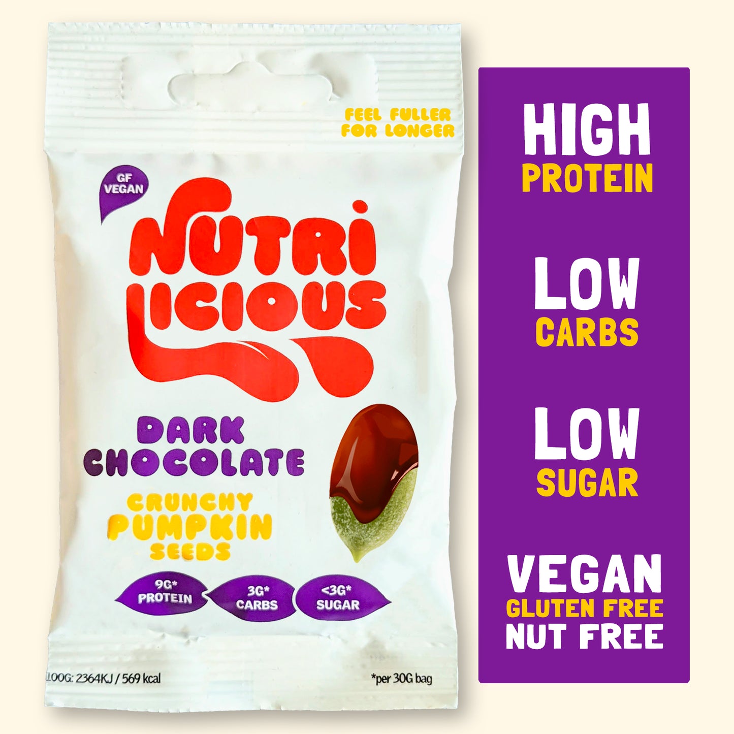 Crunchy Dark Chocolate Pumpkin Seeds (12x30g)