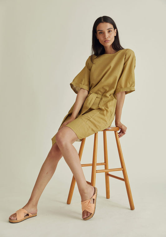 AKINA Dress - Organic Cotton Khaki