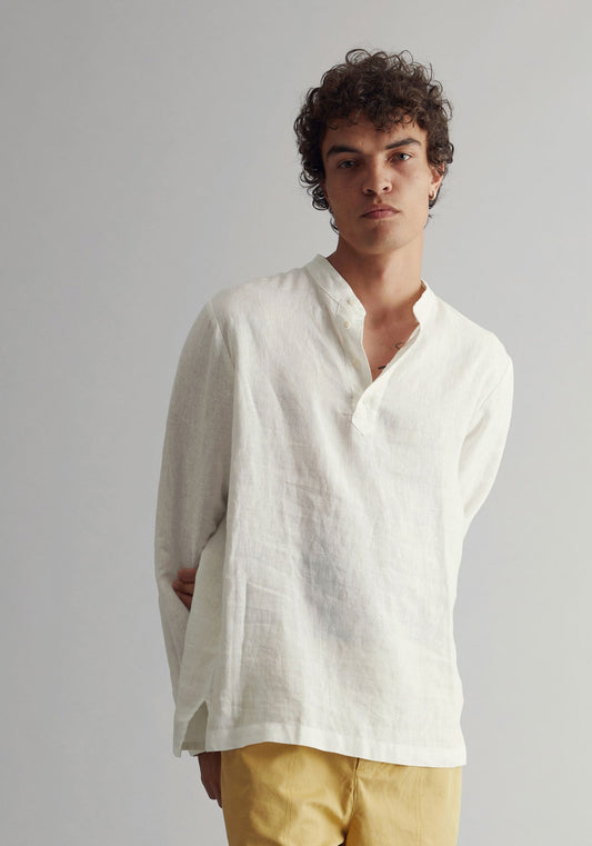 JULIAN Organic Linen Top - Off White