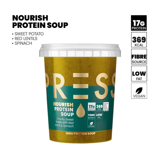 NOURISH: Chunky Sweet Potato With Red Lentils & Spinach Soup
