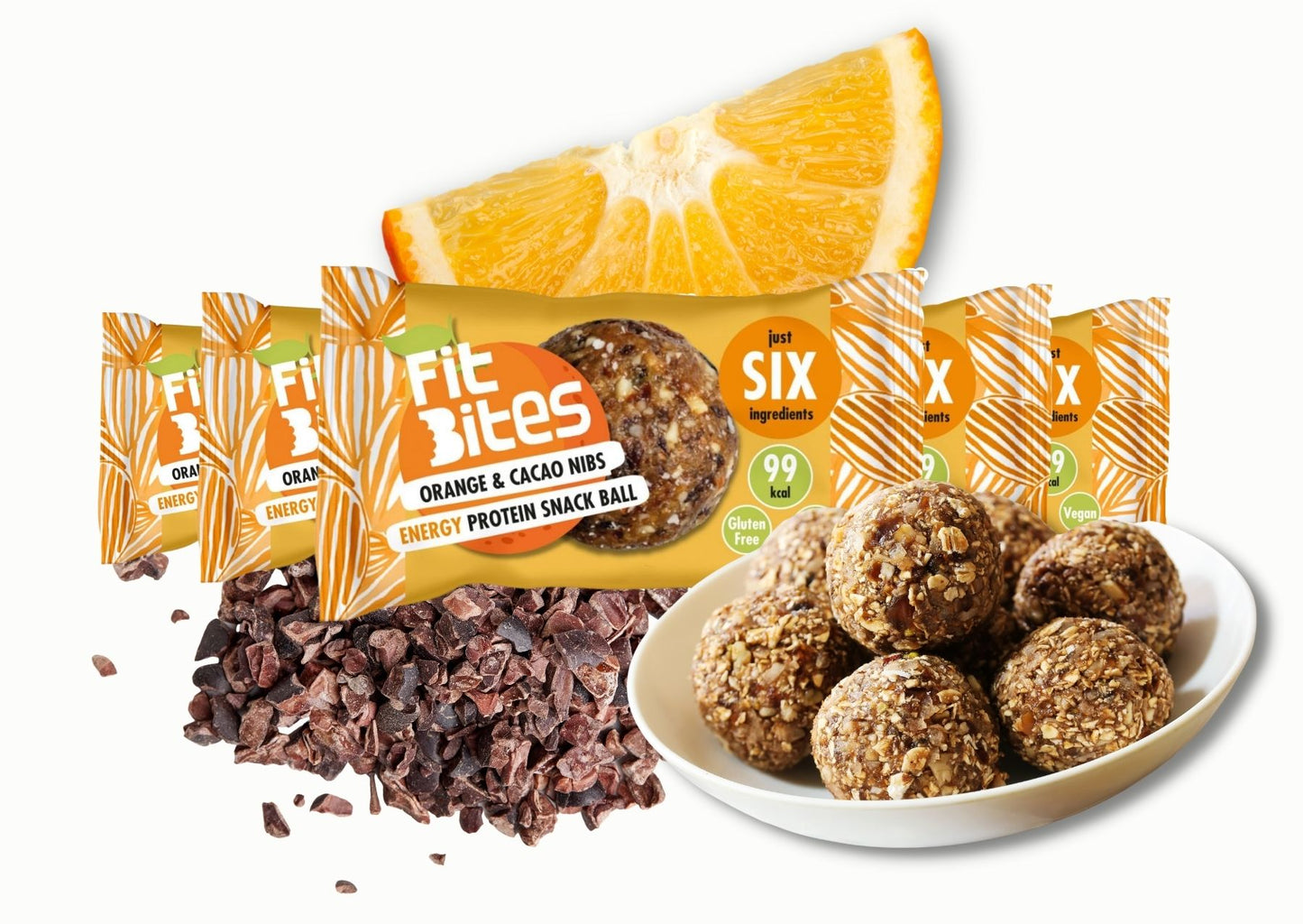 Orange & Cacao Nibs Energy Protein Snack Ball (x18)