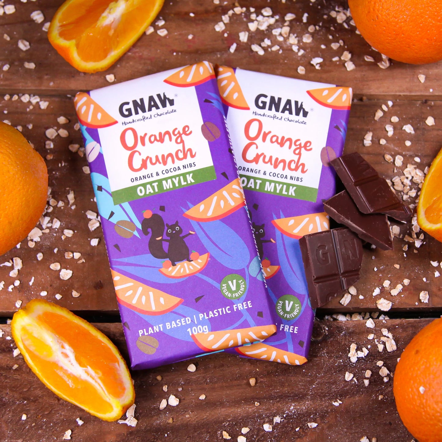 Orange Crunch Oat Mi!lk Chocolate Bar (12x100g)